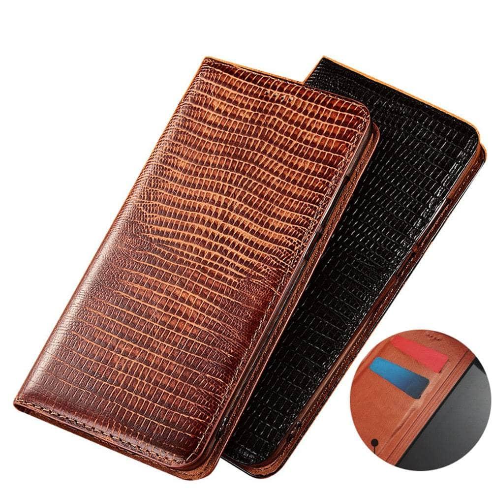 Premium Genuine Leather Magnetic Case for Samsung Galaxy S22 Ultra with Kickstand - Perfect for Work, Travel, and Everyday Protection
