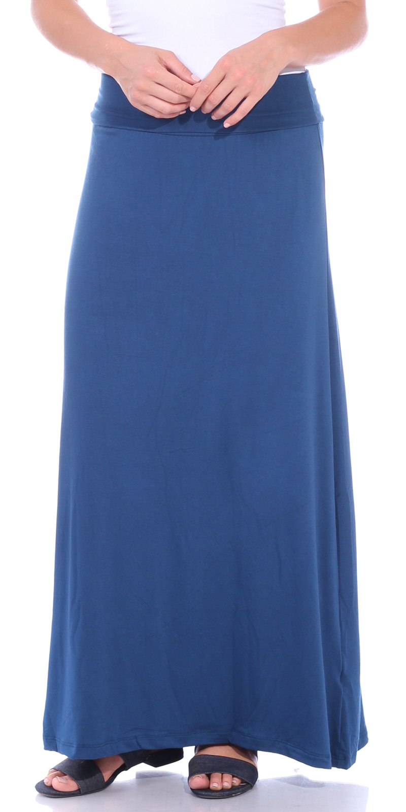 Popana Women's Long Maxi Skirt Cover Up - Casual Fold Over Plus Size Summer Skirt for Beach, Vacation & Boho Outfits | Lightweight Flowy Boho Skirt for Women