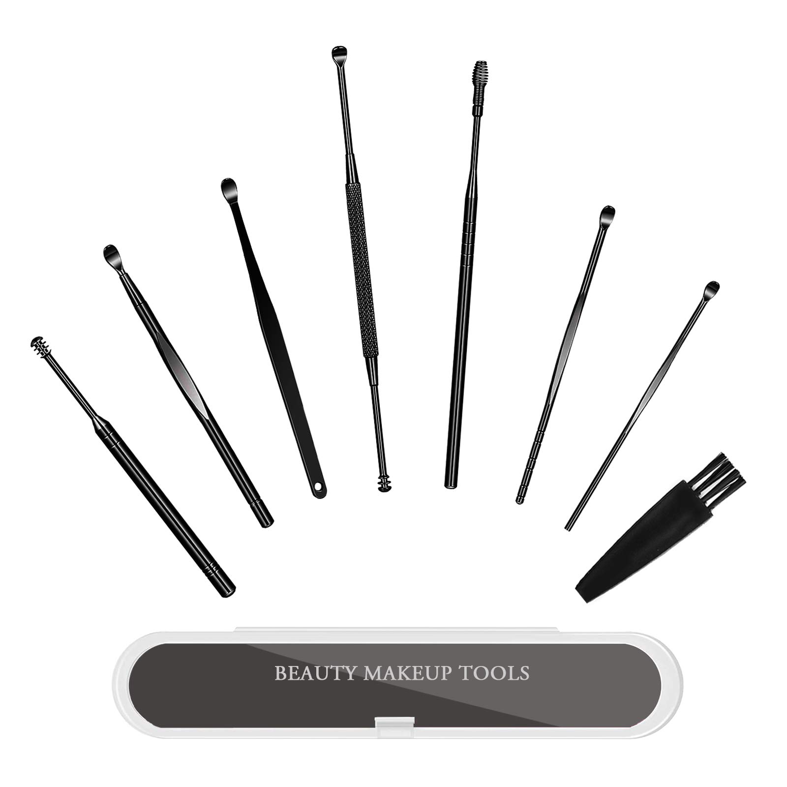 8PCS Professional Ear Wax Removal Kit - Reusable Spiral Ear Cleaner Tools Set with Curette for Safe Earwax Removal | Perfect for Home Use, Travel & Personal Hygiene Care