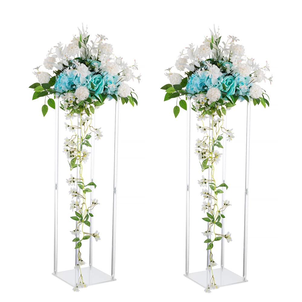 Clear Acrylic Wedding Centerpiece Vases - Set of 2 Tall 39.4