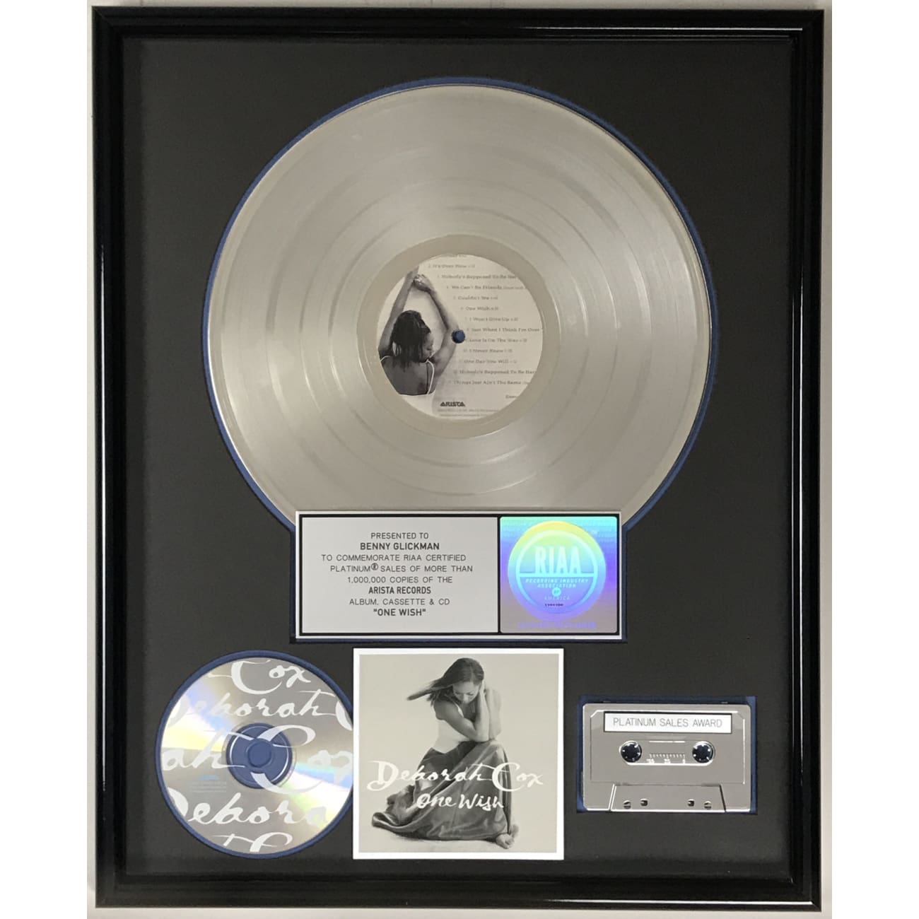 Deborah Cox One Wish RIAA Platinum Album Award - Official Music Collectible for Fans & Display