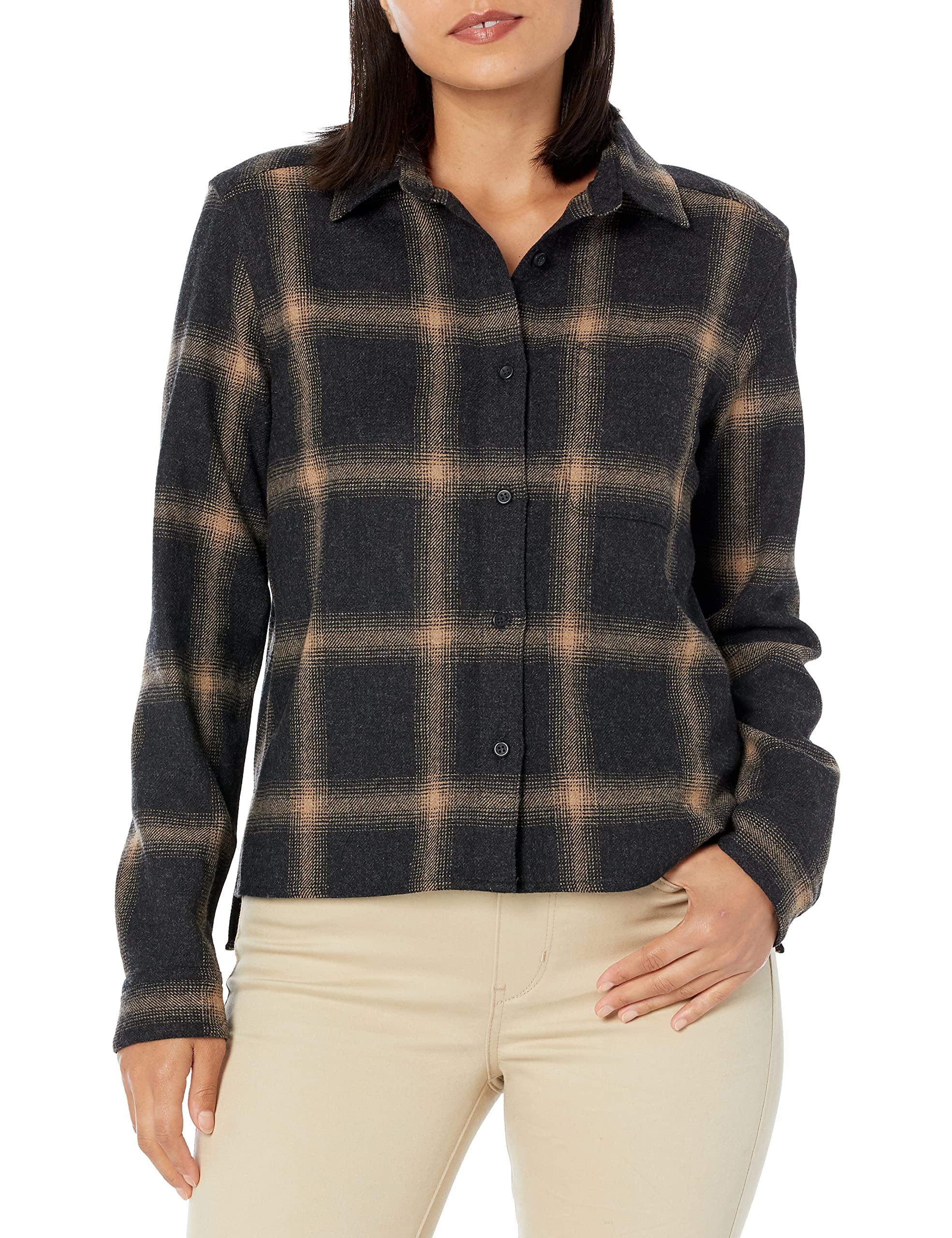 Pendleton Women's Cropped Wool Shirt - Soft Flannel Plaid Button-Up Top for Fall & Winter | Casual Outfits, Layering, Outdoor Adventures