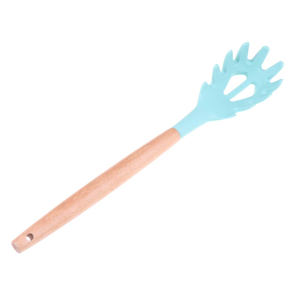 TUANJIE 5-Piece Silicone Cooking Utensil Set with Wooden Handles - Non-Stick Kitchen Tools for Baking, Cooking & Grilling - Perfect Gift for Home Chefs (8 Color Options) - Ideal for Everyday Cooking, Meal Prep & Hosting Dinner Parties