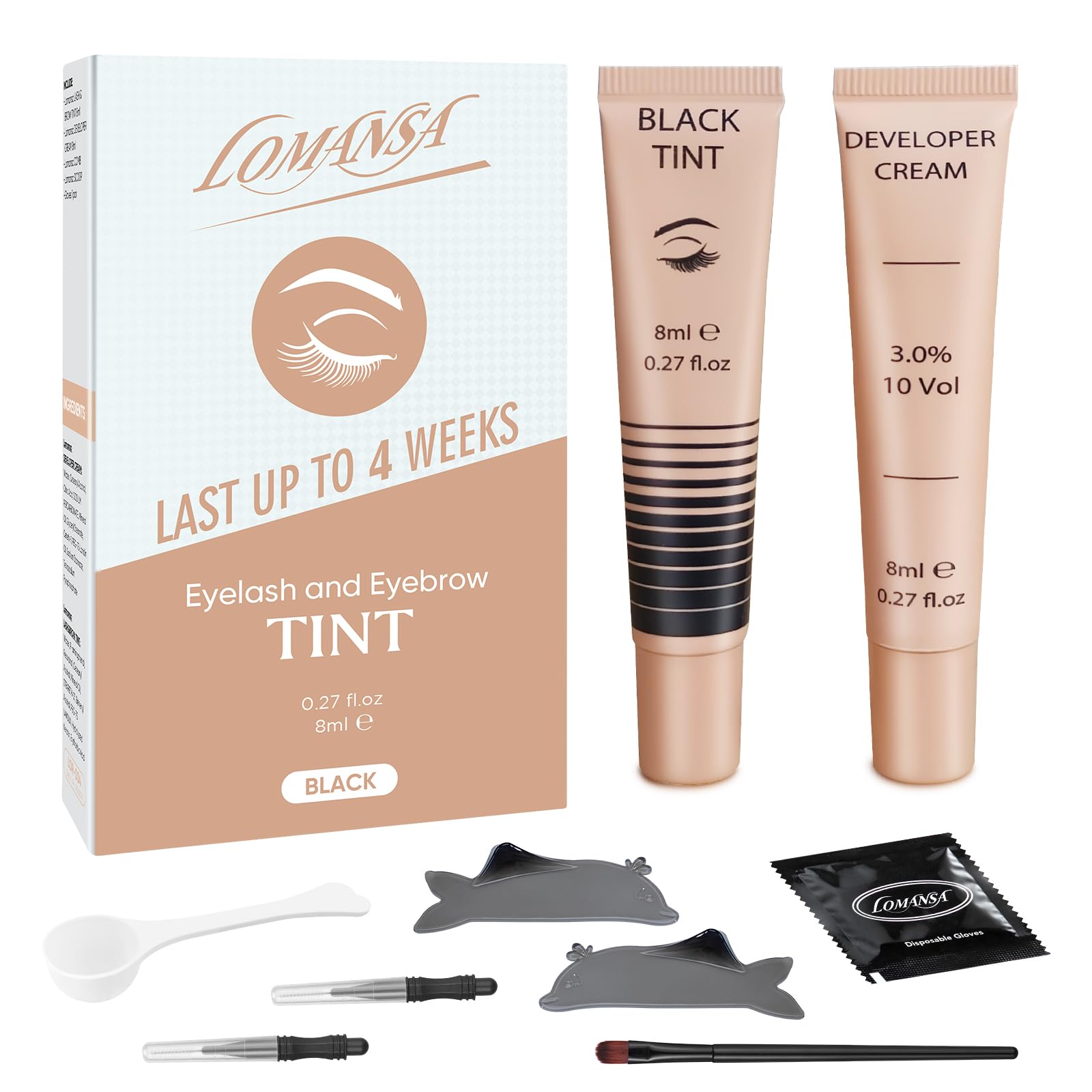 Black Eyelash Kit - Instant Voluminous Lash Color with Natural Black Effects | Keratin-Based, Safe & Easy to Apply | Perfect for Daily Wear, Special Occasions & Professional Makeup