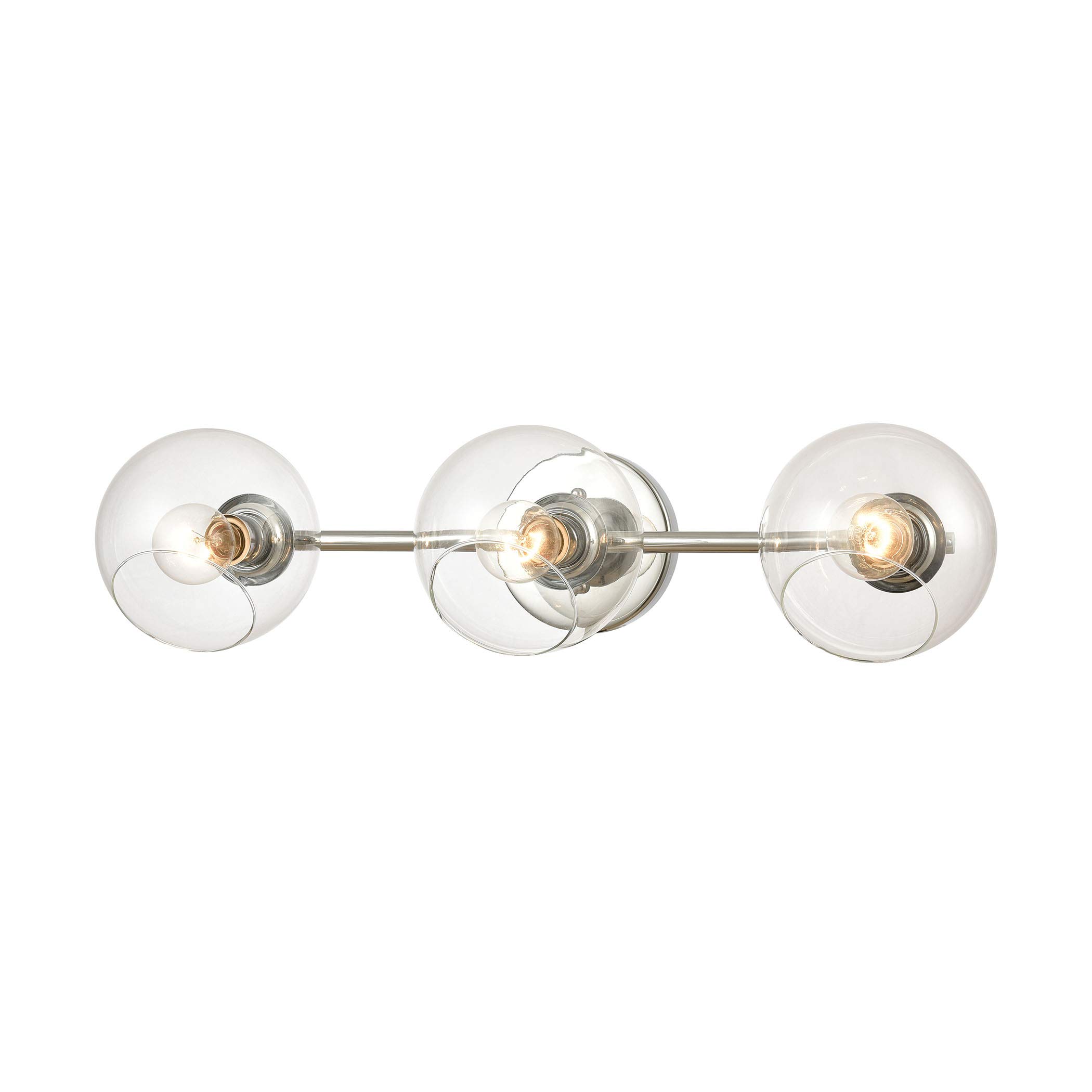 Claro 3-Light Bathroom Vanity Light Fixture - Polished Chrome Finish with Clear Glass Shades - Perfect for Bathroom, Powder Room or Dressing Table Lighting