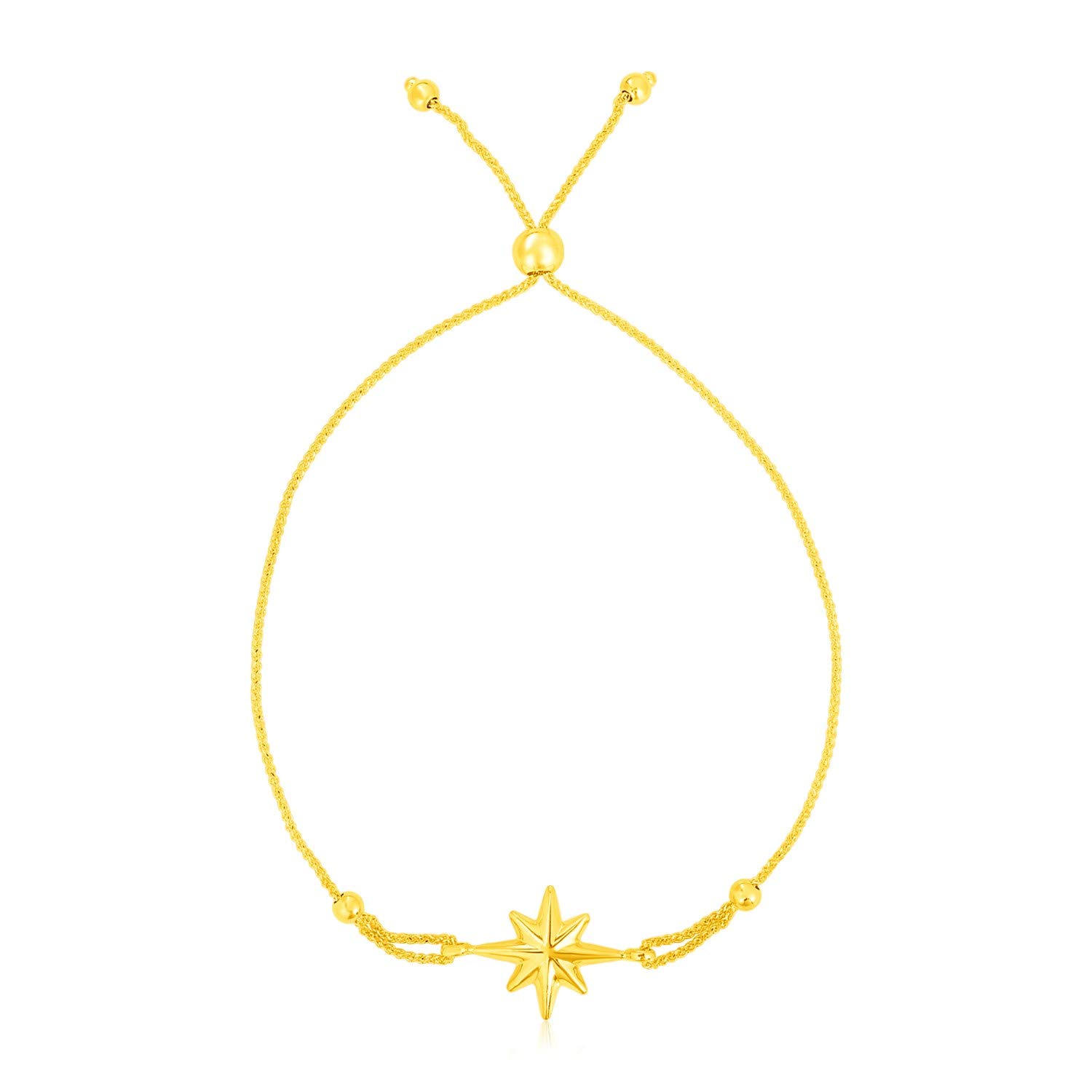 14K Yellow Gold Adjustable Star Charm Bracelet for Women - Dainty Fine Jewelry Gift for Her - Perfect for Everyday Wear, Date Nights & Special Occasions