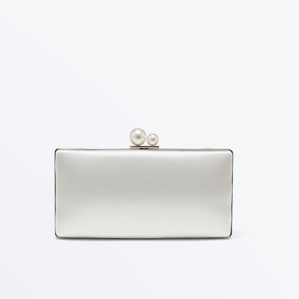 Elegant Pearl Clasp Satin Clutch Bag for Women - Perfect for Weddings, Bridal Showers, and Evening Events
