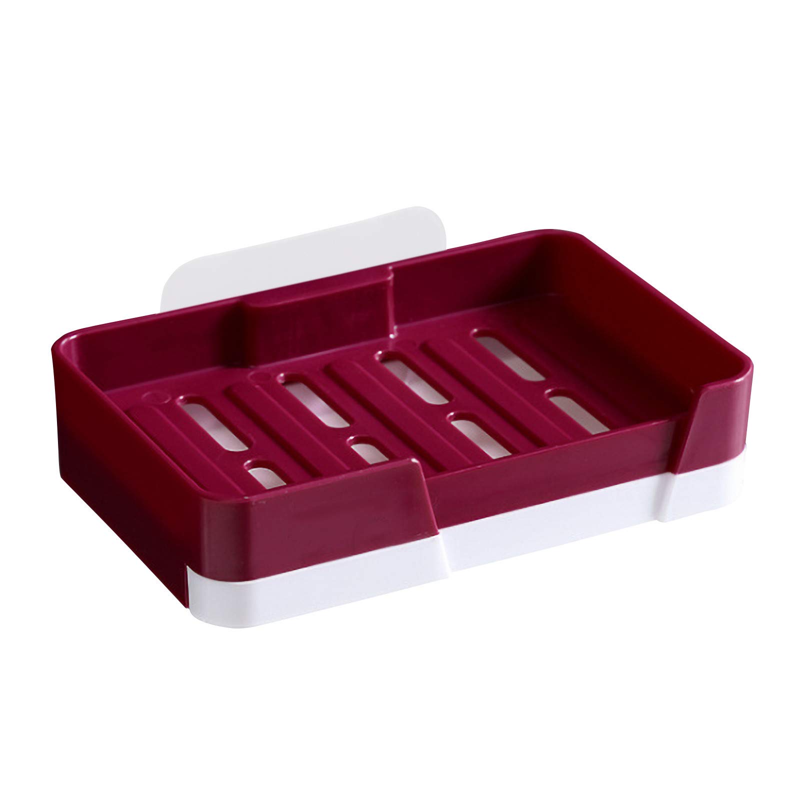 Soap Holder with Double Holes - Creative Wall Mounted or Drawer Storage Organizer for Bathroom & Kitchen - Space Saving Home Organization Solution (Red, One Size) - Perfect for Small Spaces, Apartments, and RV Living