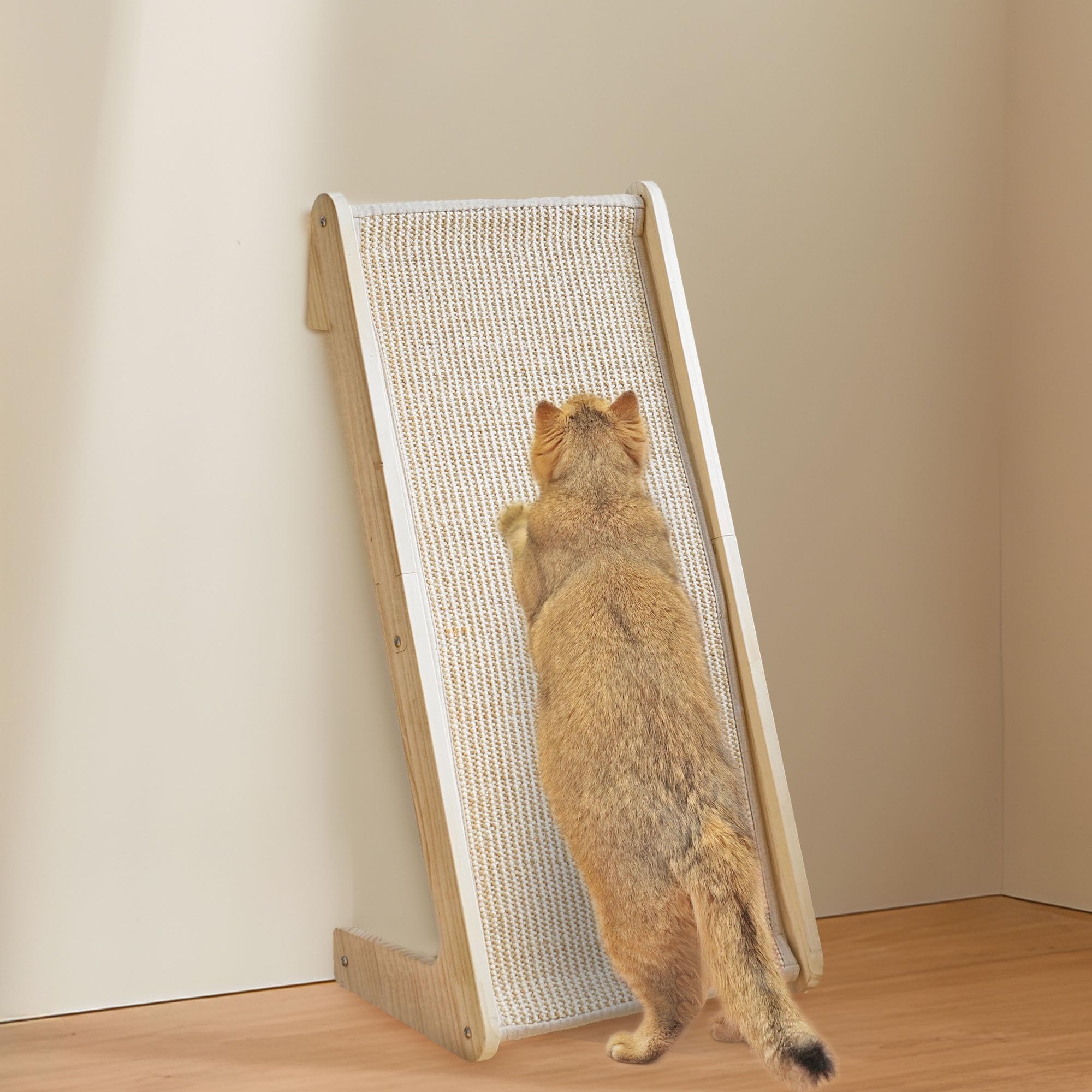 Premium L-Shaped Cat Scratcher for Indoor Cats - Durable Sisal Scratching Board with Catnip | Protects Furniture | Large Size | Perfect for Living Rooms & Home Offices
