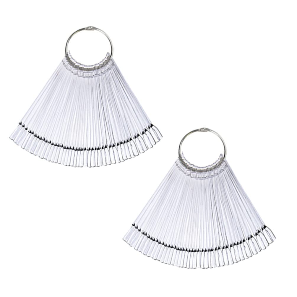Healifty 100pcs Fan-Shaped False Nail Tips - Professional Nail Art Practice Sticks & Display Wheel for Salon & Home Manicure | Perfect for Nail Technicians, DIY Enthusiasts & Nail Art Beginners