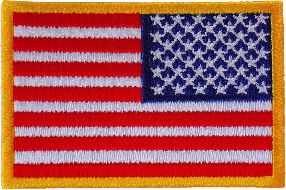 American Flag Reverse Patch - Patriotic Embroidered Iron-On Patch for Military, Police, Firefighters - Perfect for Hats, Jackets, Backpacks & Uniforms