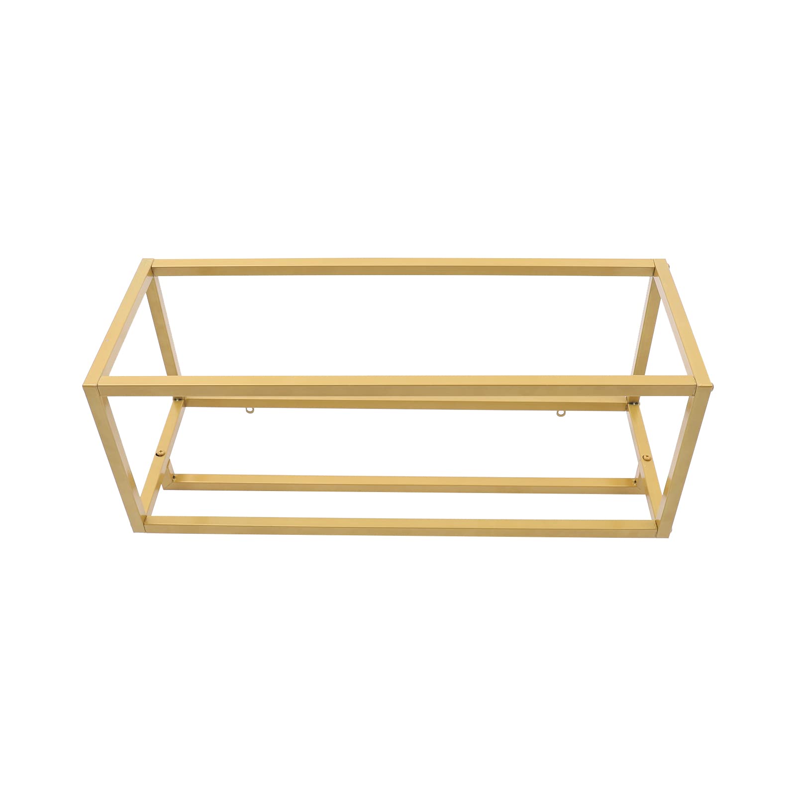 Wall-Mounted Garment Rack - Heavy Duty Metal Clothing Display Stand for Stores, Gold Square Tube (31.88