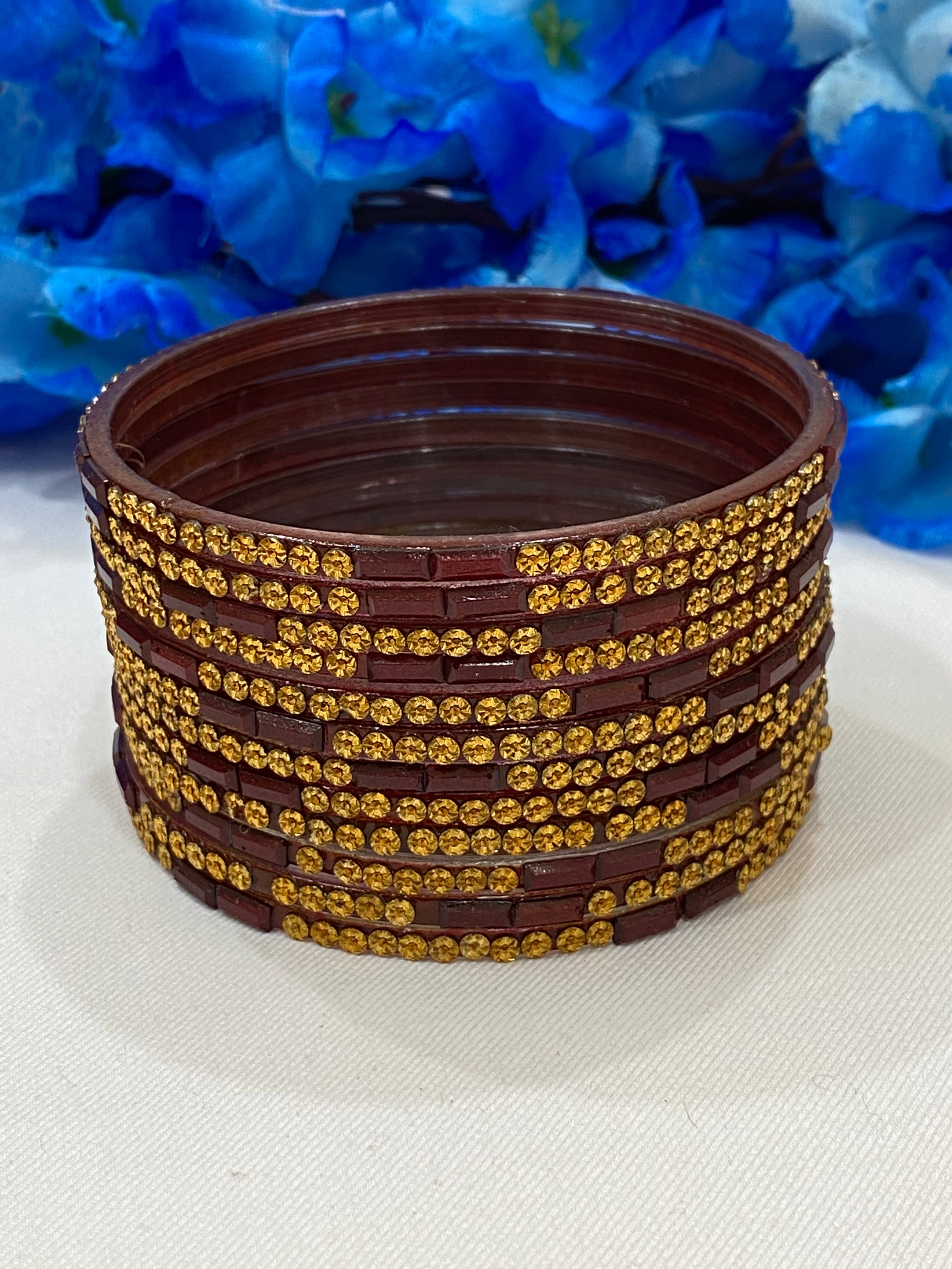 Elegant Maroon Glass Bangles for Women - Unique Handcrafted Design - Perfect for Parties, Weddings & Special Occasions