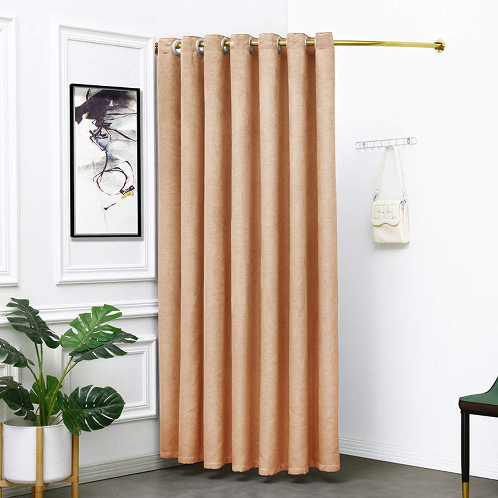BEIFU Stainless Steel Curved Fitting Room Curtain Rod for Clothing Stores - Gold 100cm Changing Room Track with Rings & Shelf - Perfect for Boutiques, Retail Stores & Dressing Rooms