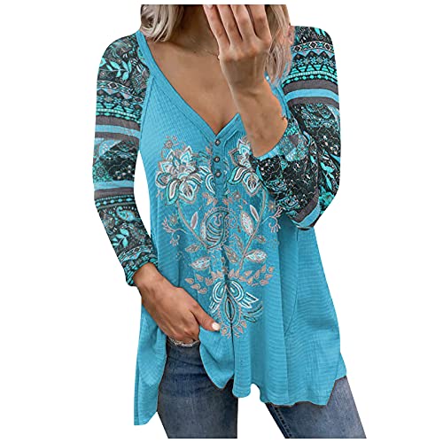 Women's Printed Long Sleeve Blouse - Cute Casual T-Shirt for Spring & Fall | Flowy Tops for Work, Date Night & Everyday Wear