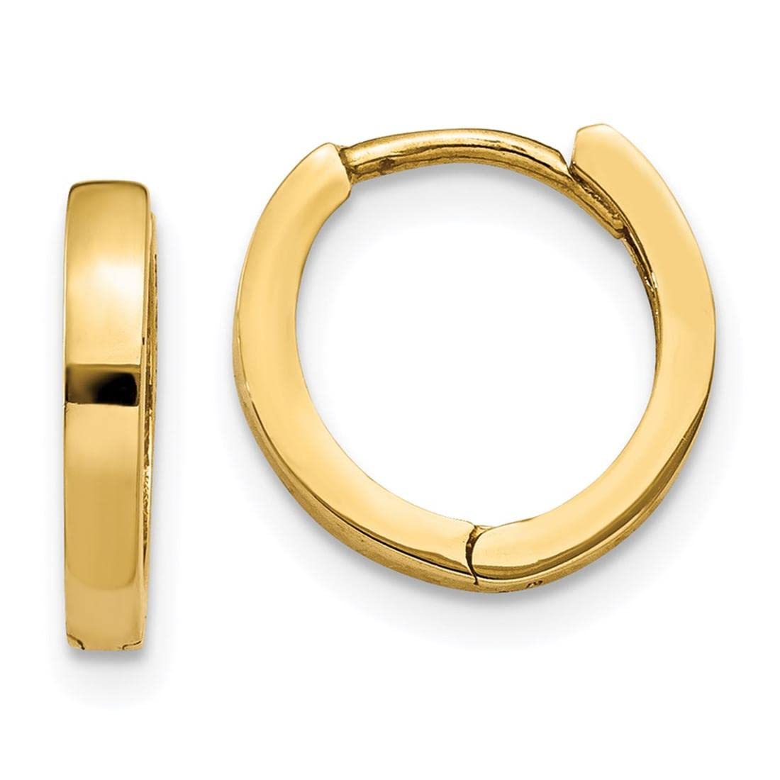 14K Yellow Gold Hinged Hoop Earrings for Women - Classic Dainty Huggie Hoops - Perfect for Everyday Wear, Parties & Gifts