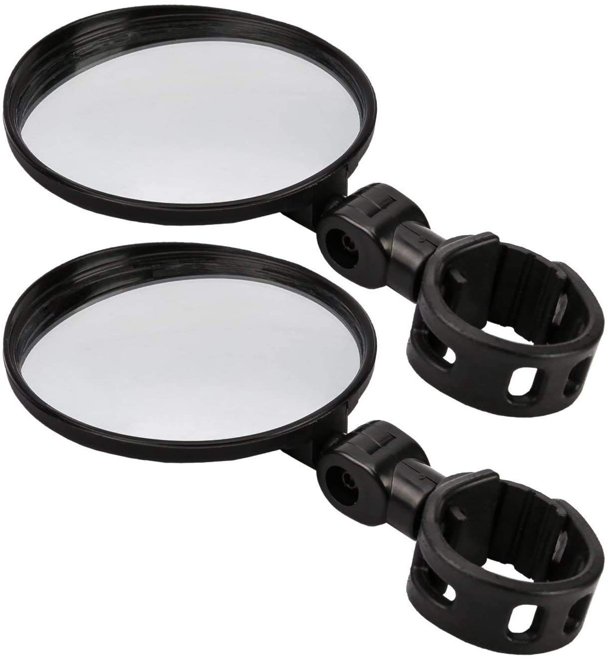 MTB Rotary Bicycle Rear View Mirror for Road & Mountain Bikes - Adjustable Handlebar Mirror with Key Lock (2 Pack, Black) - Perfect for Safe Cycling & Commuting