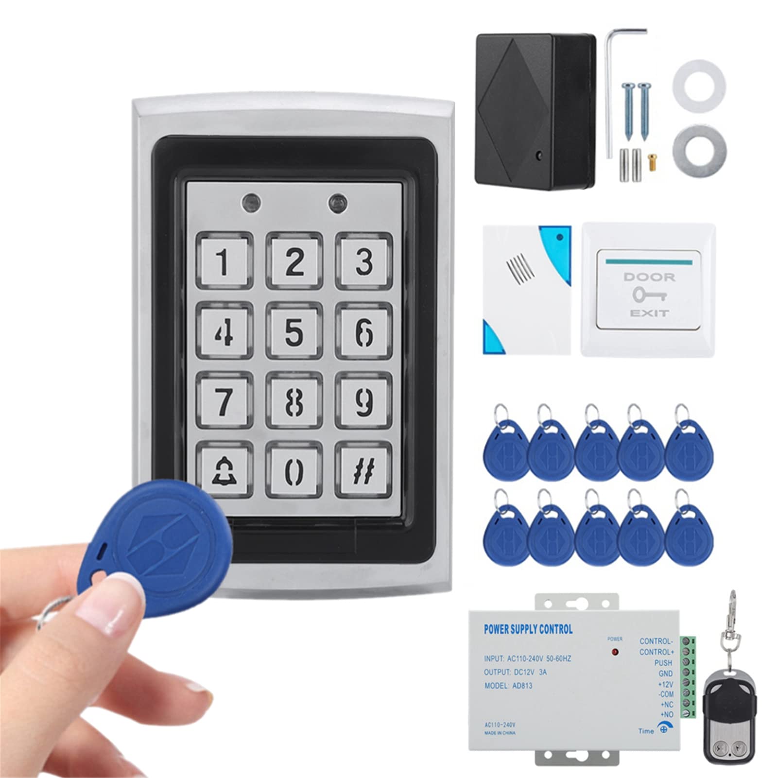 Electric Magnetic Door Lock Access Control System Kit - 125KHz RFID Card & Password Security for Apartments, Houses & Hotels | Secure Entry for Home, Office & Commercial Buildings