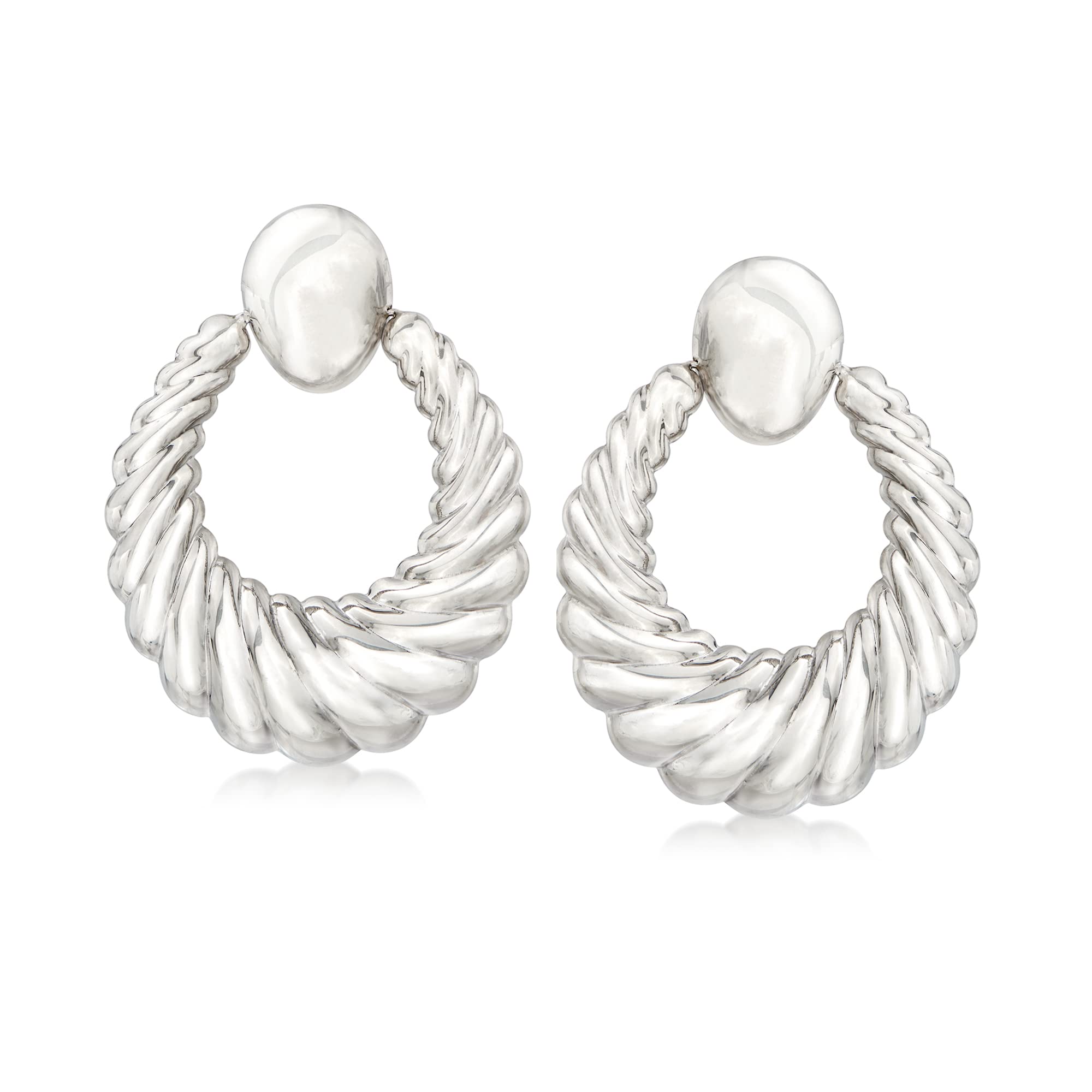 Ross-Simons Sterling Silver Doorknocker Drop Earrings for Women - Elegant Dangling Jewelry for Parties, Weddings & Special Occasions