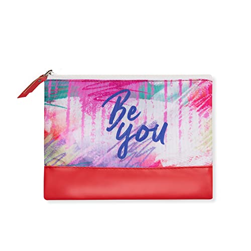 Doodle Cosmetic Bag for Women - Portable Waterproof Makeup Pouch Travel Organizer, Toiletry Storage Case for Brushes & Essentials (Be You) - Perfect for Travel, Gym & Daily Use