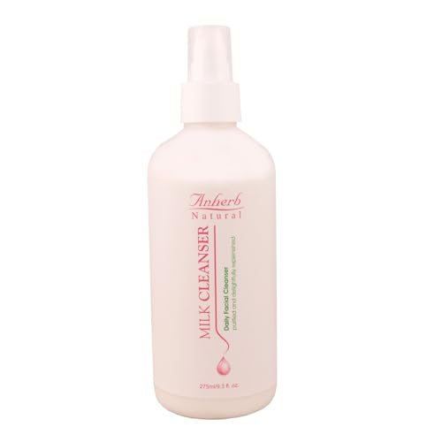 Anherb Milk Cleanser 275g - Gentle Face Wash for Dry & Sensitive Skin | Daily Hydrating Cleanser for Women & Men | Perfect for Morning & Night Skincare Routine