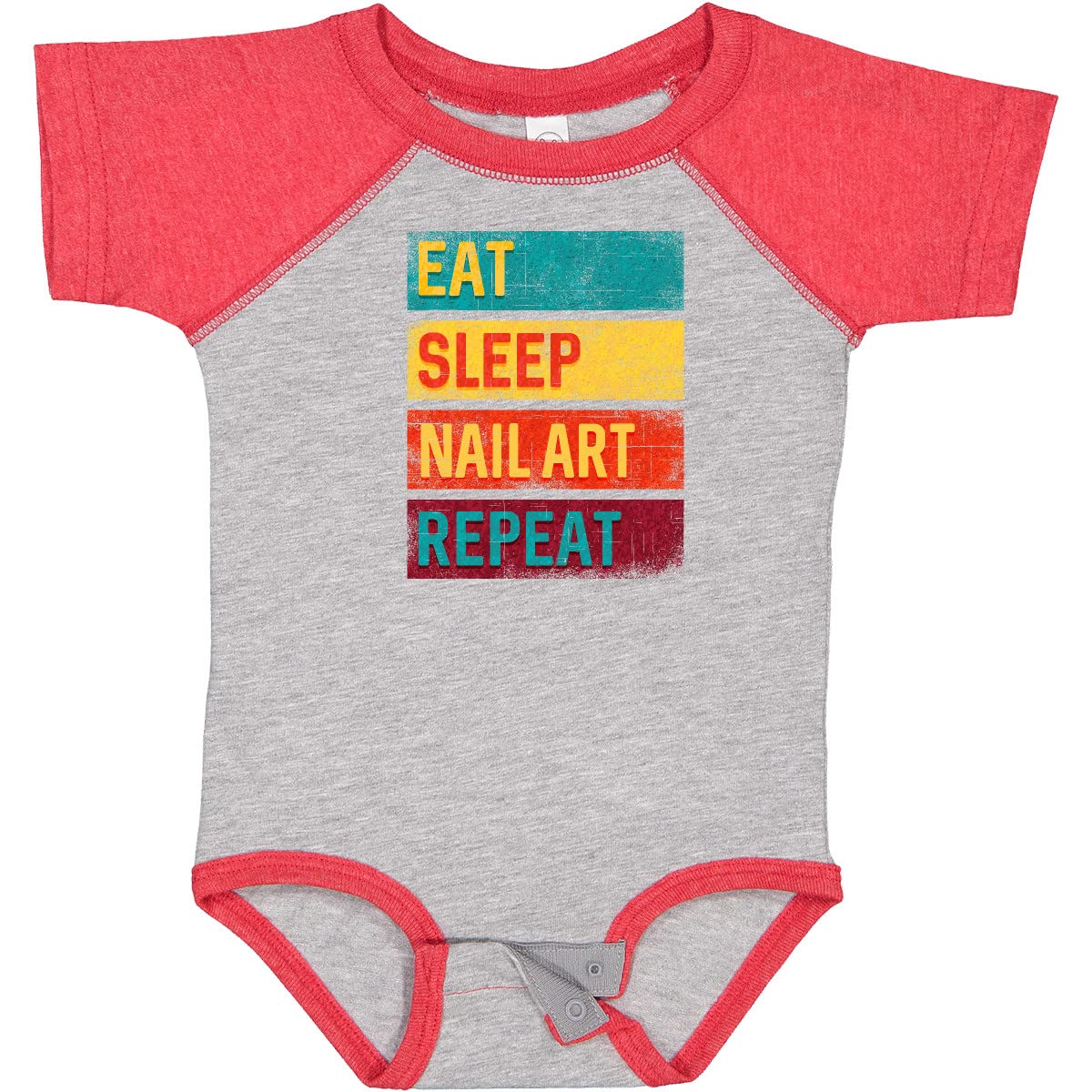 Inktastic Nail Tech Eat Sleep Nail Art Repeat Baby Bodysuit - Cute Graphic Onesie for Infants & Toddlers - Perfect Gift for Nail Artists & Salon Lovers - Soft Cotton Comfort for Playtime & Special Occasions