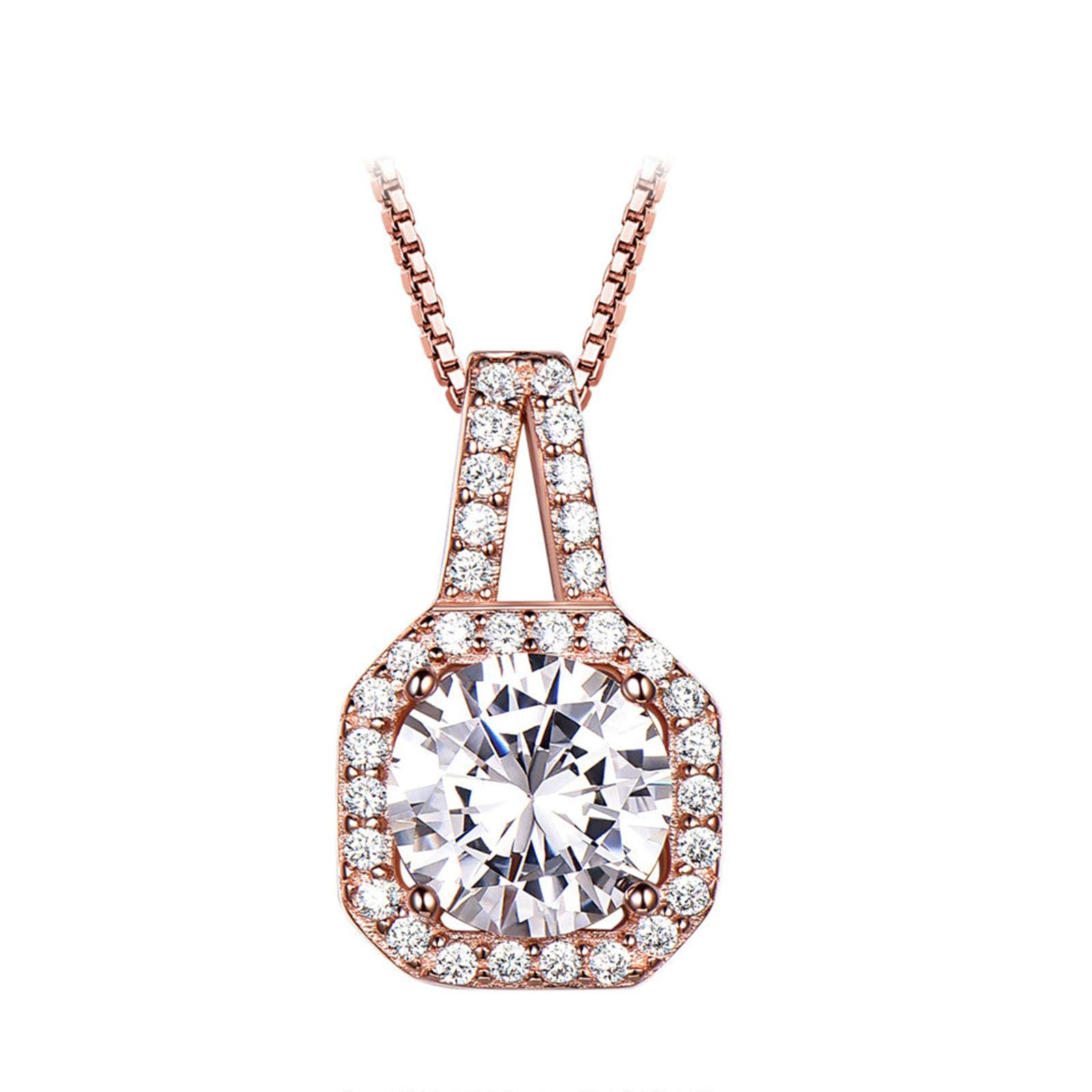 925 Sterling Silver Square Pendant Necklace for Women - Elegant Chain Necklace Jewelry Gift for Her, Perfect for Parties, Weddings & Everyday Wear