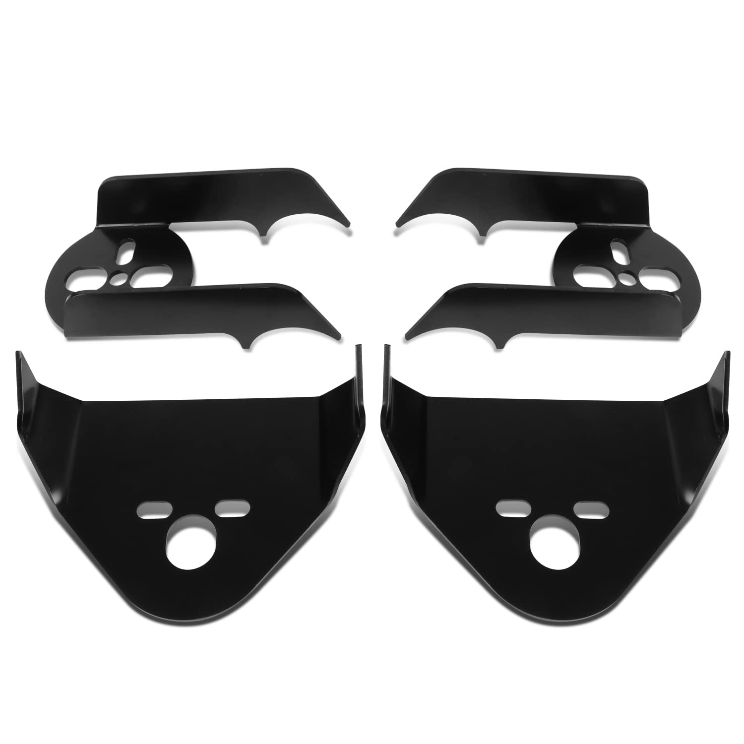 DNA Motoring LEPOW-108 Pair of Upper/Lower Rear Air Bag Weld-On Brackets - Black Powder Coated Air Suspension Mounting Kit for Trucks & SUVs - Perfect for Custom Ride Height Adjustments & Smooth Air Suspension Installations