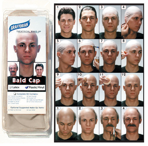 Graftobian Latex-Free Bald Cap for Special Effects Makeup - Perfect for Halloween, Cosplay, and Theatrical Performances