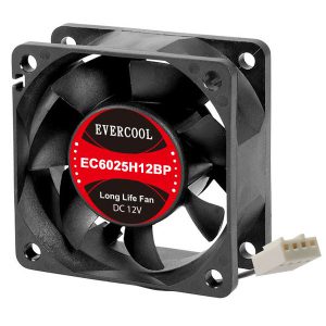 Evercool 60x60x25mm Dual Ball Bearing PWM Cooling Fan EC6025H12BP - High Performance PC Case & CPU Cooler for Gaming Rigs and Workstations