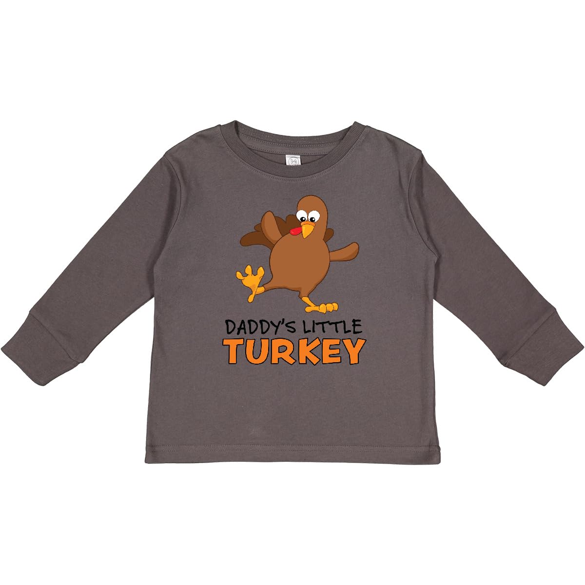 Inktastic Daddy's Little Turkey Toddler Long Sleeve T-Shirt - Cute Thanksgiving Outfit for Baby Boys & Girls - Perfect for Family Gatherings, Holiday Photos & Fall Festivals
