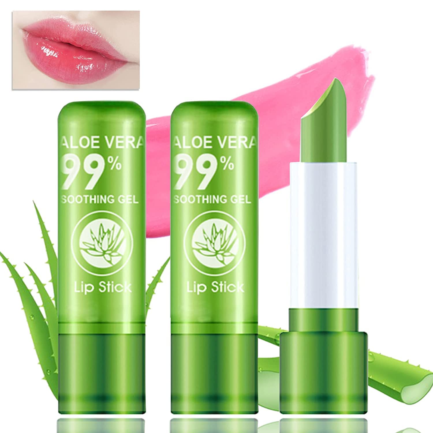 VBA Aloe Vera Lipstick - Moisturizing, Waterproof, Long Lasting Color Changing Lip Balm with Natural Nutrients - Magic Mood Lipstick for Hydration & Shade (Pack of 1) - Perfect for Daily Wear, Parties, and Dry Lips Care