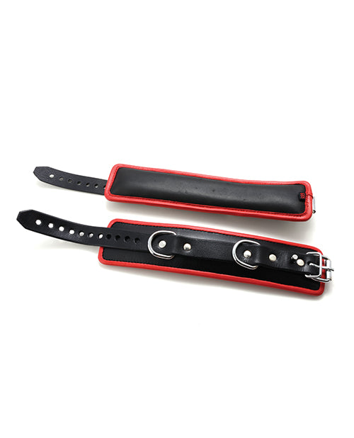 665 Padded Locking Wrist Restraint - Red - Secure & Comfortable Handcuffs for BDSM, Role Play & Police Training Scenarios