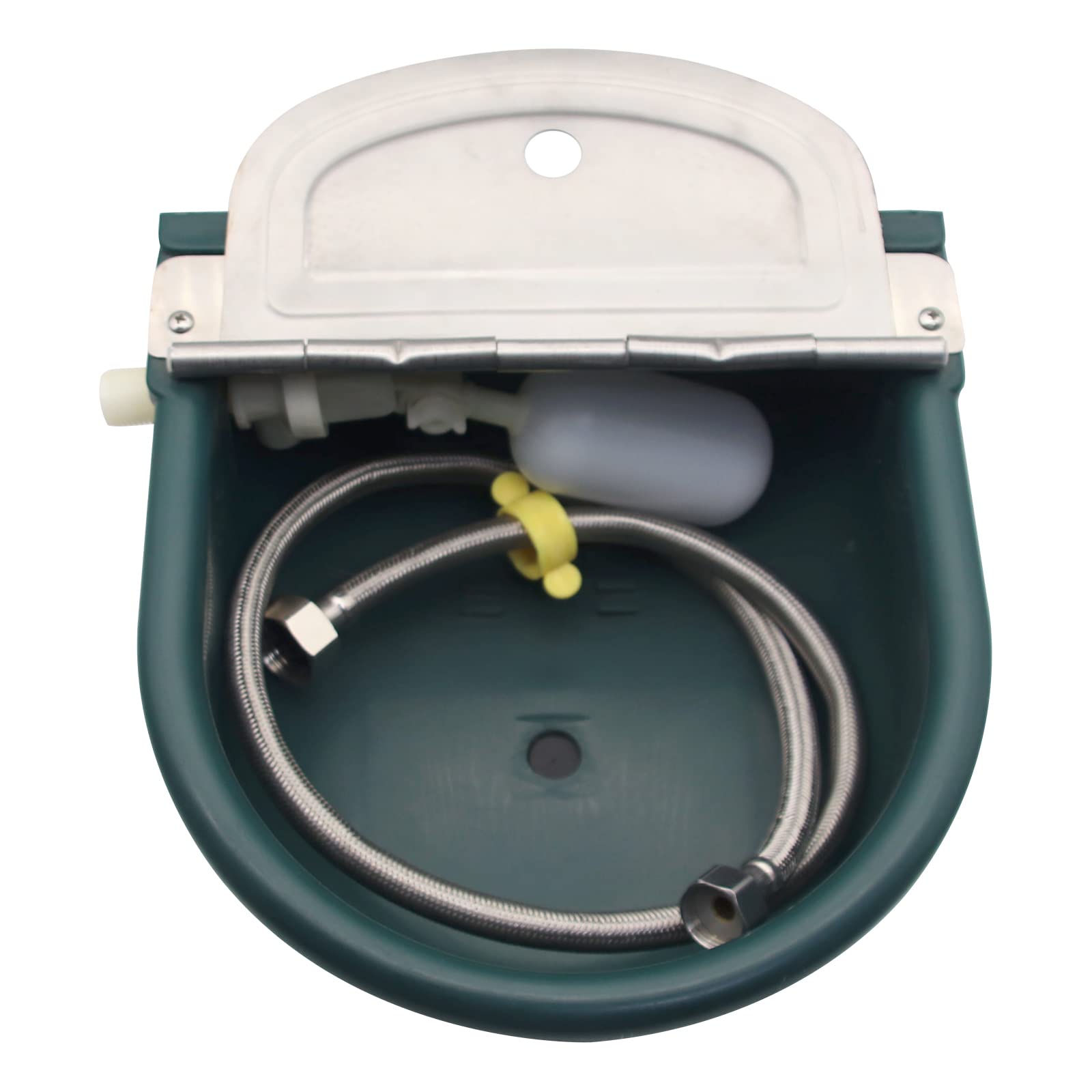 Automatic Plastic Livestock Water Bowl for Horses, Cattle, Goats, Sheep & Dogs - Farm Grade Animal Water Trough with Drainage Hole & 39.37