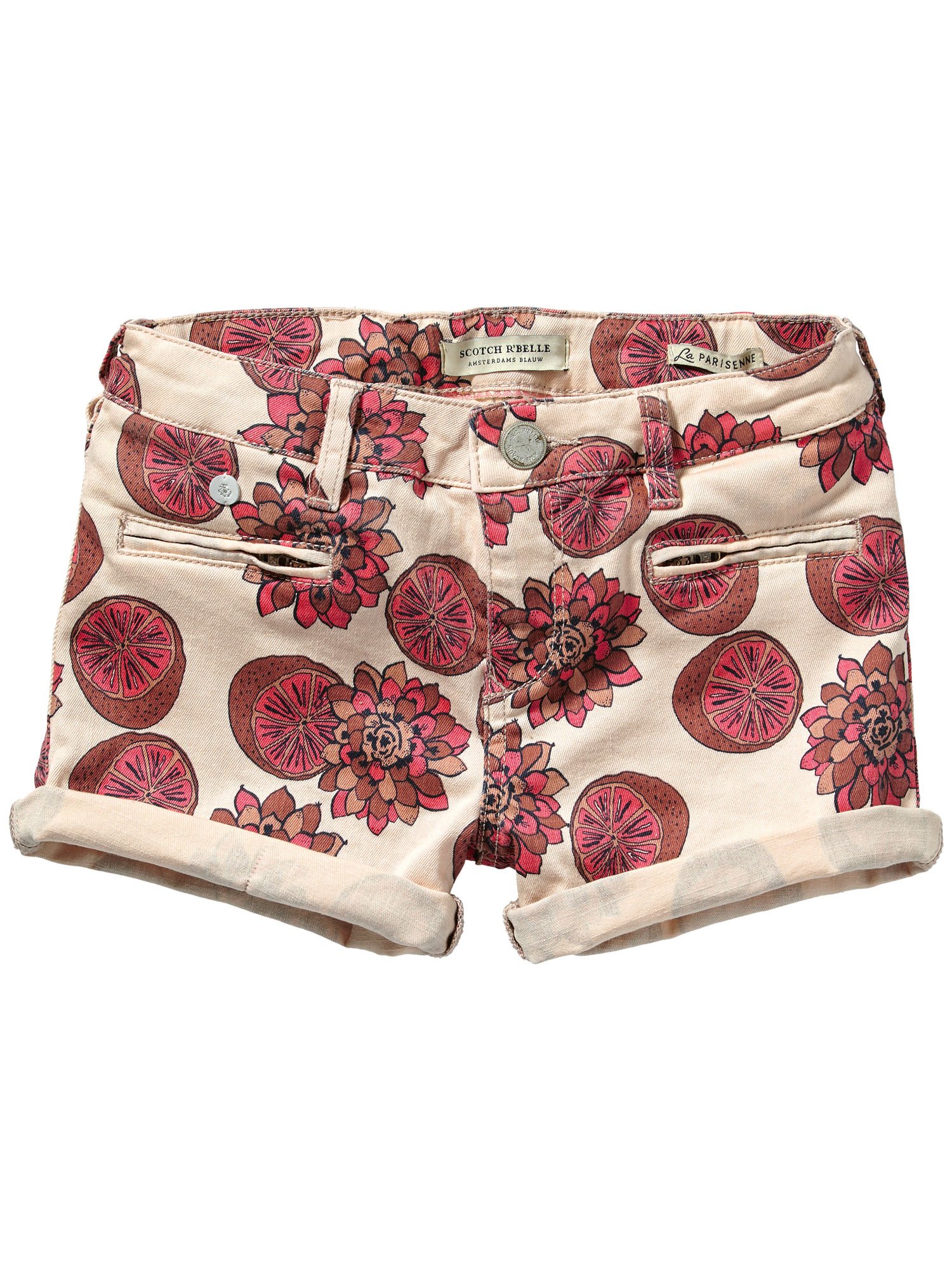 Scotch & Soda Girls' Floral Fruit Print Shorts - Cute Summer Outfits for Beach, Vacation & Playtime