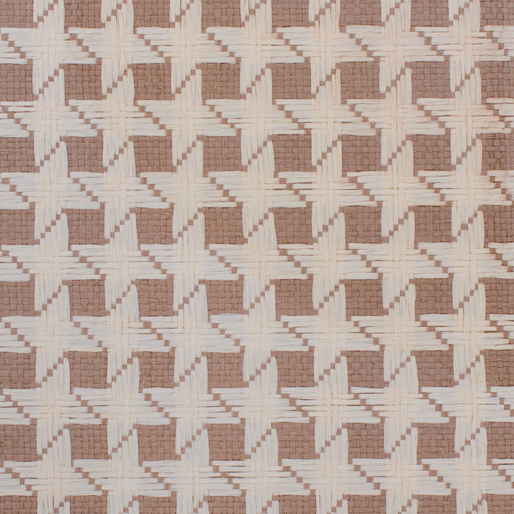 Brown and Beige Starry Basketweave Grasscloth Wallpaper R4610 - Textured Peel and Stick Wallpaper for Bedroom, Living Room, Nursery Decor