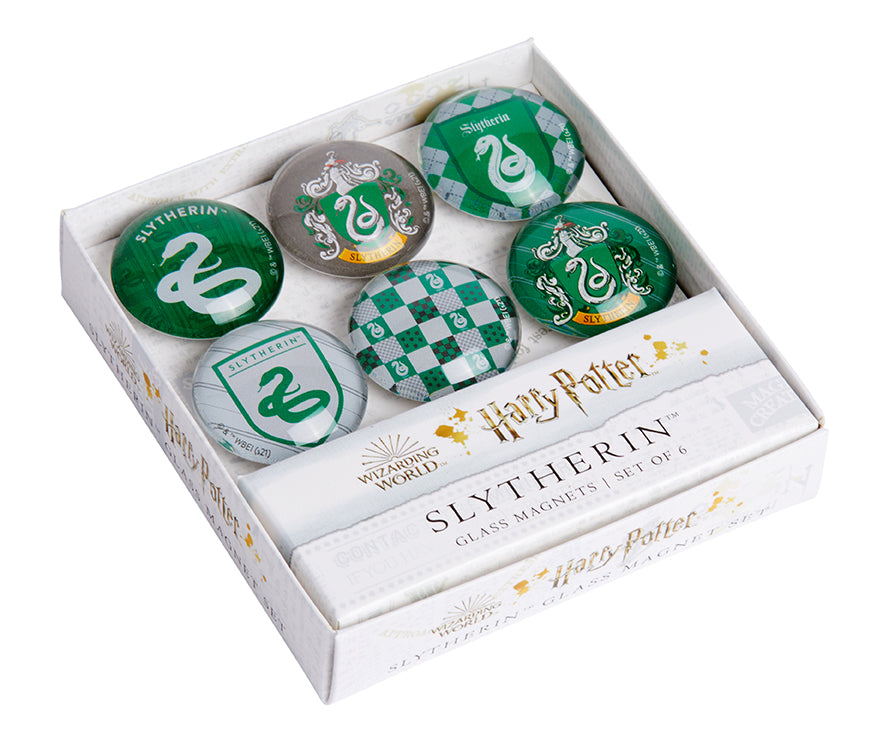 Harry Potter Slytherin House Glass Magnets Set of 6 - Refrigerator Magnets for Home, Office & Dorm Decor - Perfect for HP Fans & Collectors
