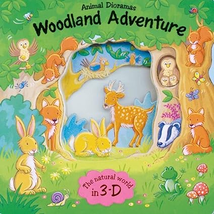 3D Woodland Adventure Animal Diorama - Natural World Wildlife Habitat Display for Home Decor & Educational Scenes