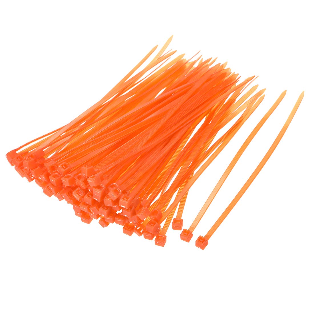 uxcell 4 Inch Nylon Self-Locking Cable Ties - 0.09 Inch Width, Orange (500 Pack) - Perfect for Home Organization, Electronics, DIY Projects & Outdoor Use