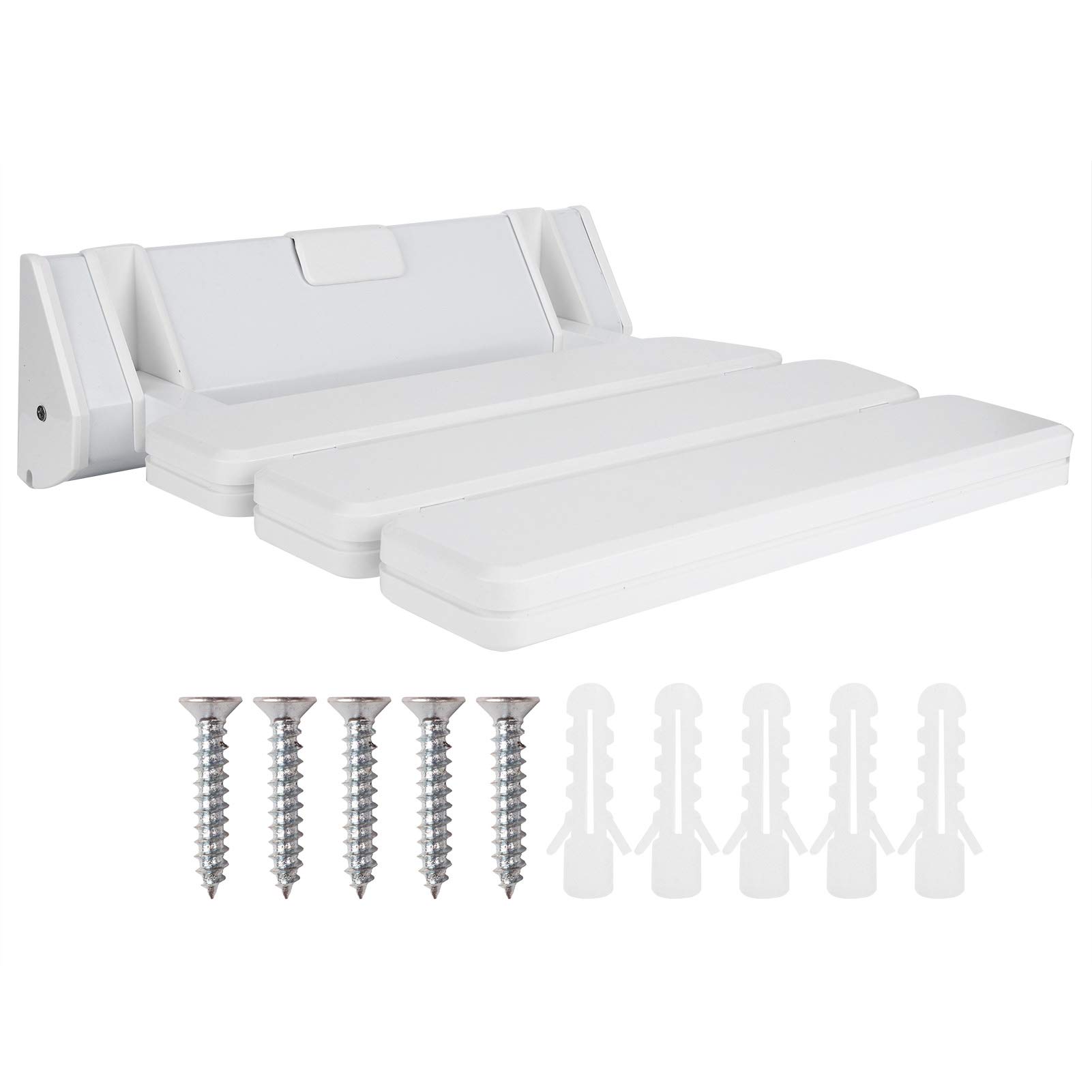 Foldable Wall Mounted Shower Seat - Adjustable Shower Chair for Elderly & Disabled - Space Saving Drop Leaf Design - Perfect for Bathroom Safety & Accessibility