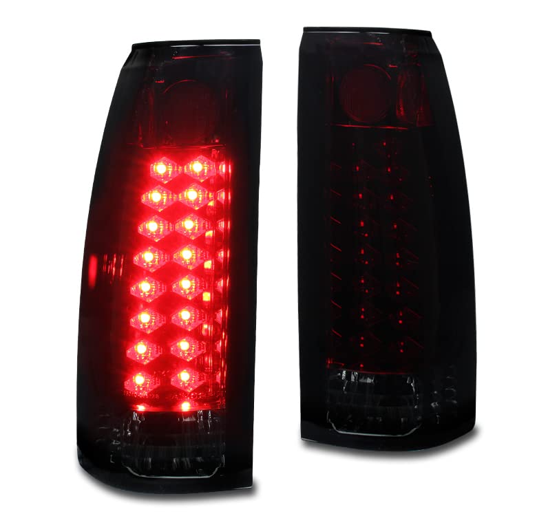 LED Tail Brake Lights Rear Lamp Red/Smoke Compatible with 1988-1998 Chevy/GMC C10 C/K 1500/2500/3500 - Durable Replacement for Pickup Trucks, Enhanced Nighttime Safety