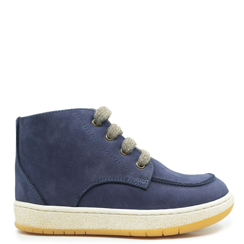 Pepe Navy Blue Nubuck High-Top Sneakers for Men - Stylish Casual Shoes for Walking, Running & Streetwear Fashion