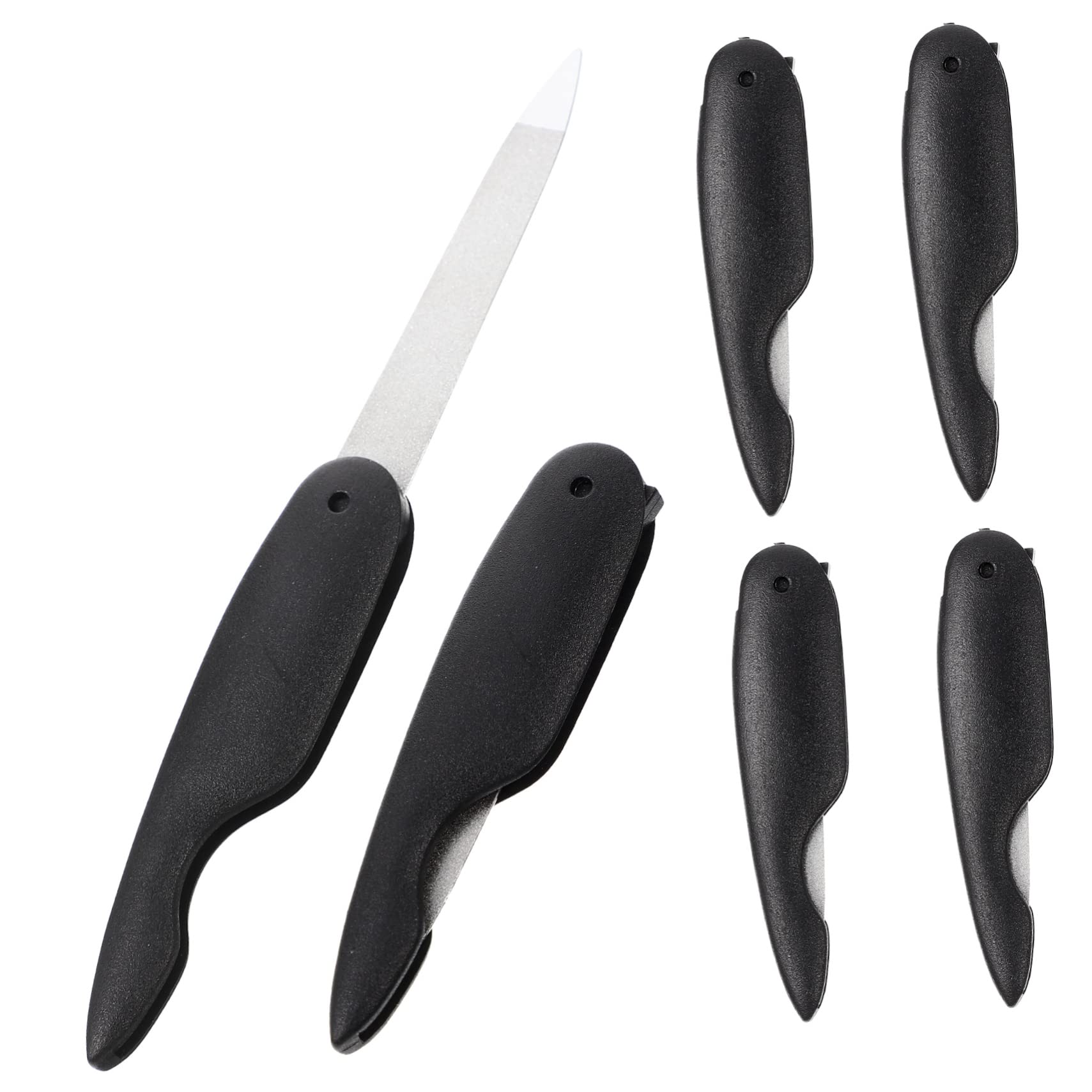 FOMIYES 6-Piece Stainless Steel Folding Nail File Set - Mini Nail Buffer, Trimmer & Polishing Tool for Professional Manicure & Pedicure - Perfect for Travel, Home & Salon Use