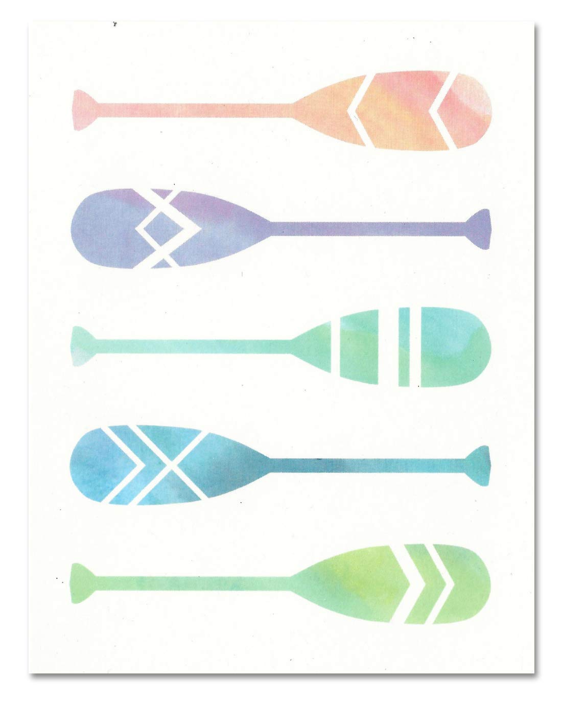 Handmade Watercolor Canoe Paddle Blank Note Card - Camping & Outdoor Enthusiast Stationery - Perfect for Thank You Notes, Invitations & Camping Gifts (1 Card)