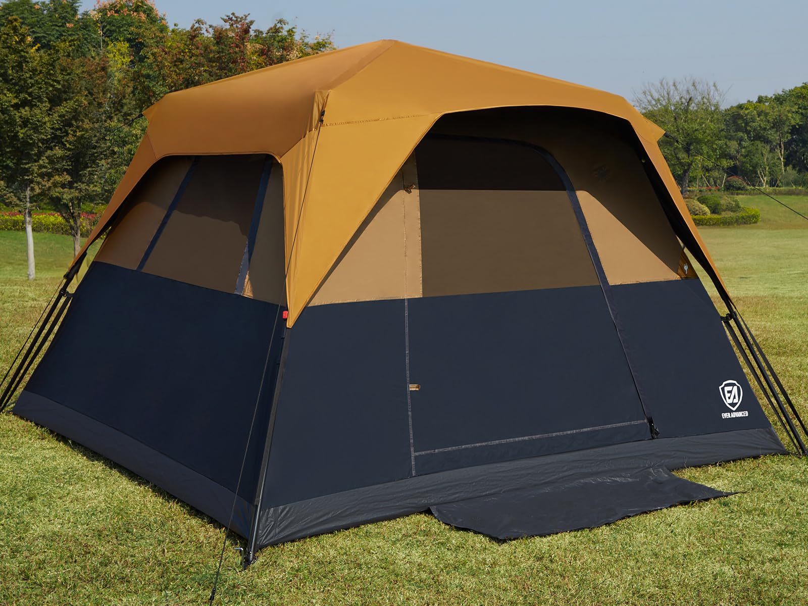 EVER ADVANCED 6-Person Instant Cabin Tent - Family Camping Tent with Rainfly, 60-Second Setup, Water-Resistant & Blackout Technology - Perfect for Backpacking, Hiking, and Outdoor Adventures