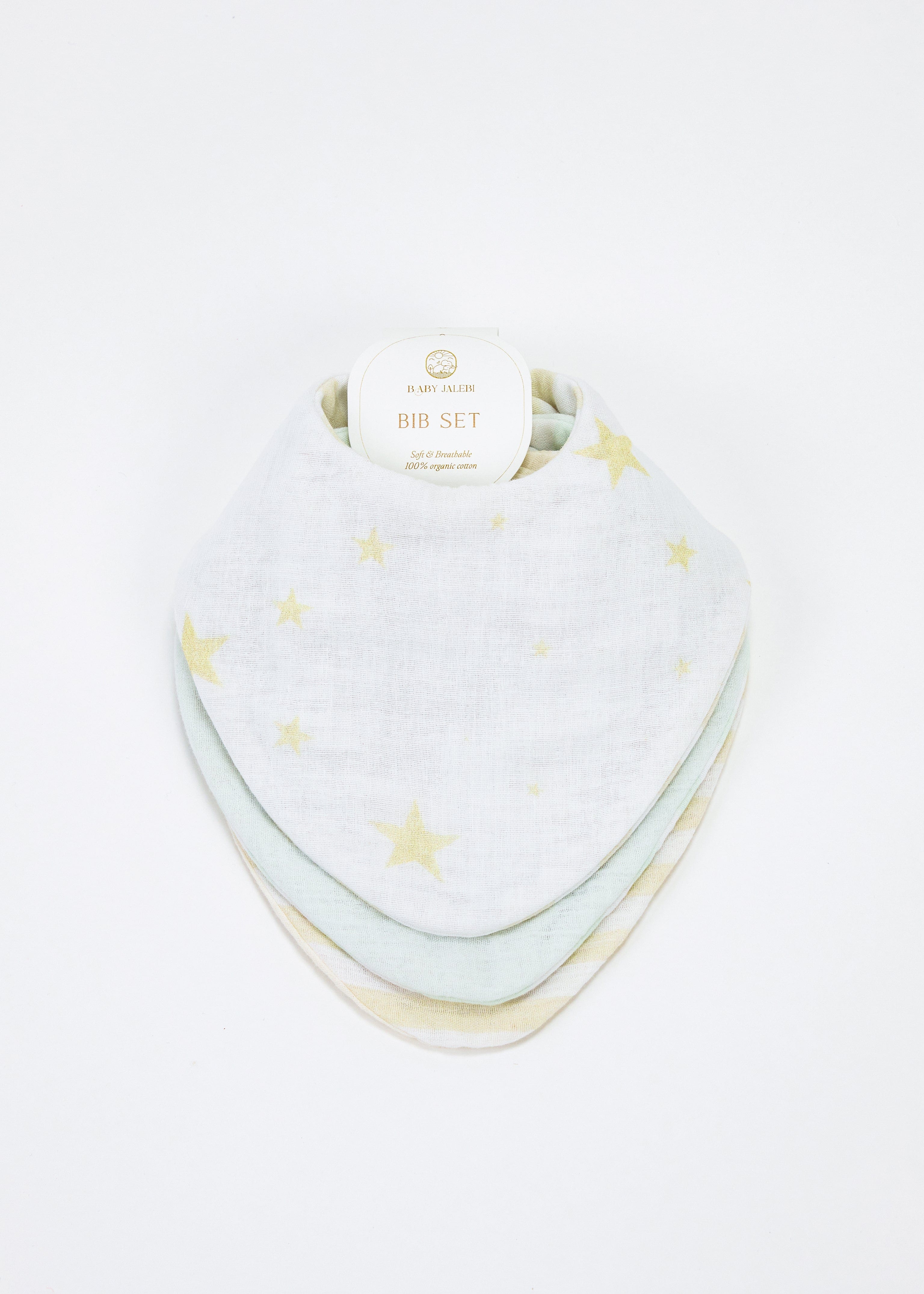 LUNA Set of 3 Baby Bibs - Soft & Absorbent Drool Bibs for Infants & Toddlers - Perfect for Feeding, Teething & Messy Playtime