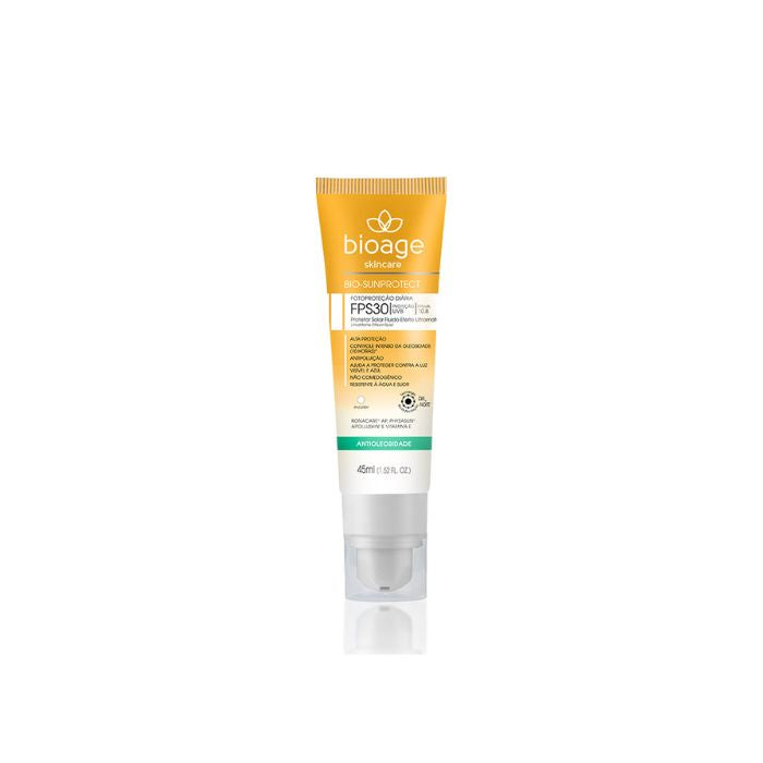 Bio Sunprotect SPF 30 Fluid Incolor Oil Control Face Sunscreen - Lightweight Matte Finish for Oily & Acne-Prone Skin | Daily UV Protection for Outdoor Activities & Beach Days