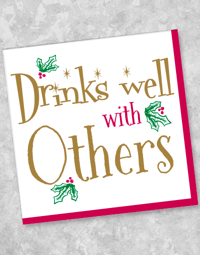 Drinks Well With Others Beverage Napkins - 40 Count, Premium Cocktail & Party Napkins for Social Gatherings, Dinner Parties, and Celebrations