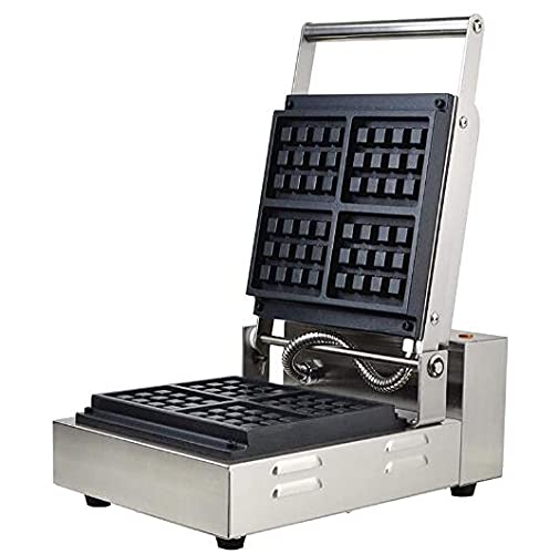 **Commercial Electric Waffle Maker with High-Grade Non-Stick Coating & Stainless Steel Body – 4 Waffles at Once, 110V – Perfect for Breakfast Cafes, Hotels, and Home Kitchens**