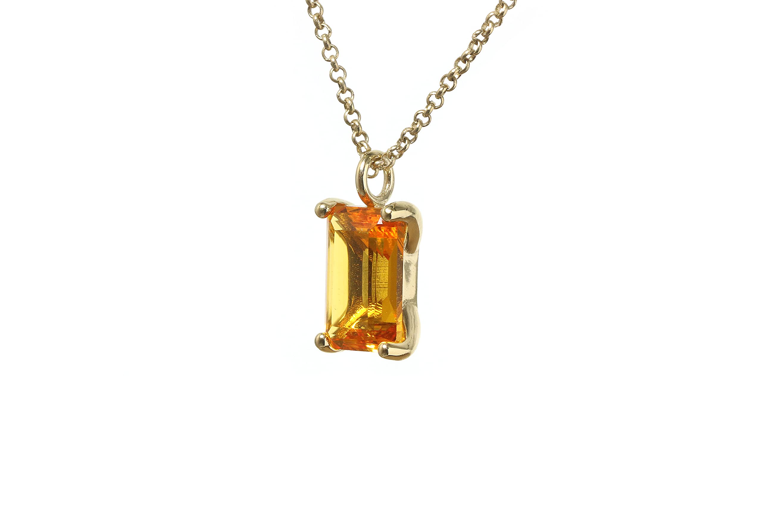 Iridescent Citrine Pendant Necklace - November Birthstone Jewelry Gift for Women - Perfect for Everyday Wear & Special Occasions